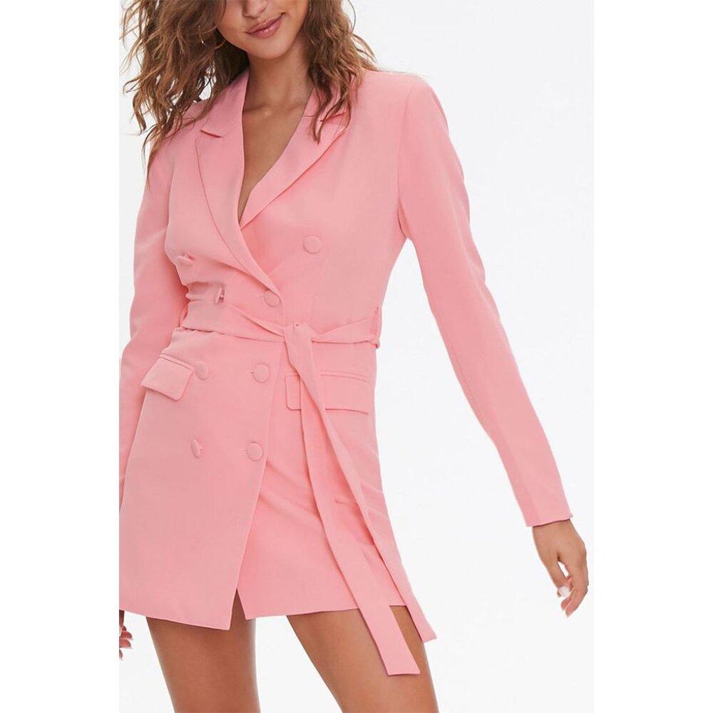NWT Forever 21 Double Breasted Blazer Dress in Light Pink